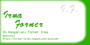 irma forner business card